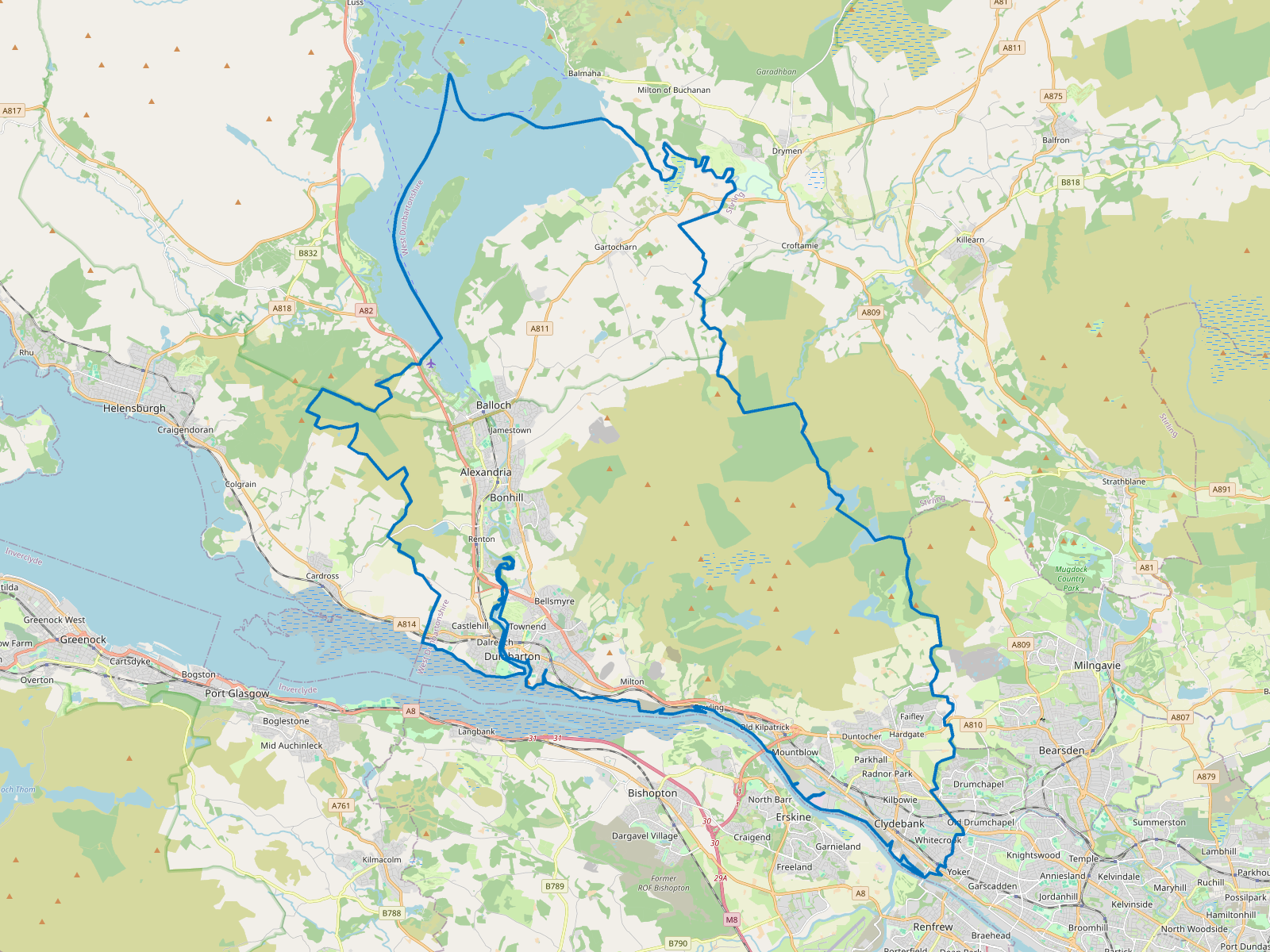 Map of West Dunbartonshire