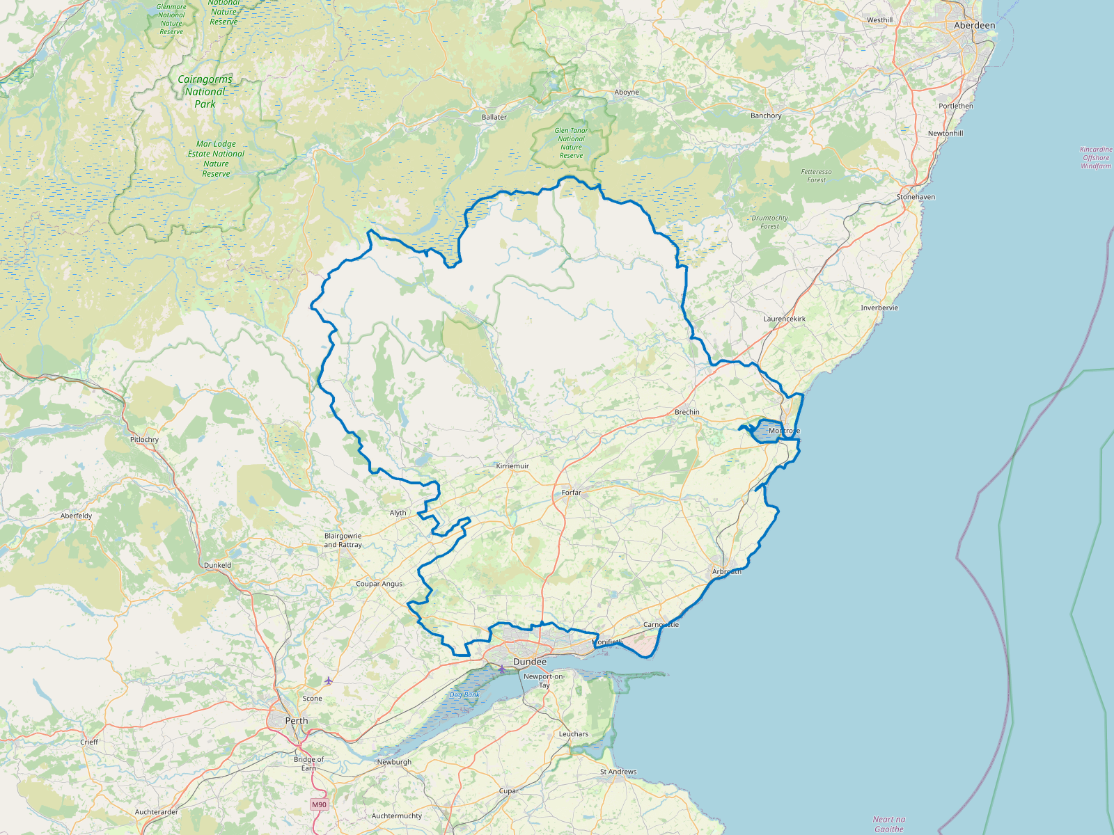 Map of Angus