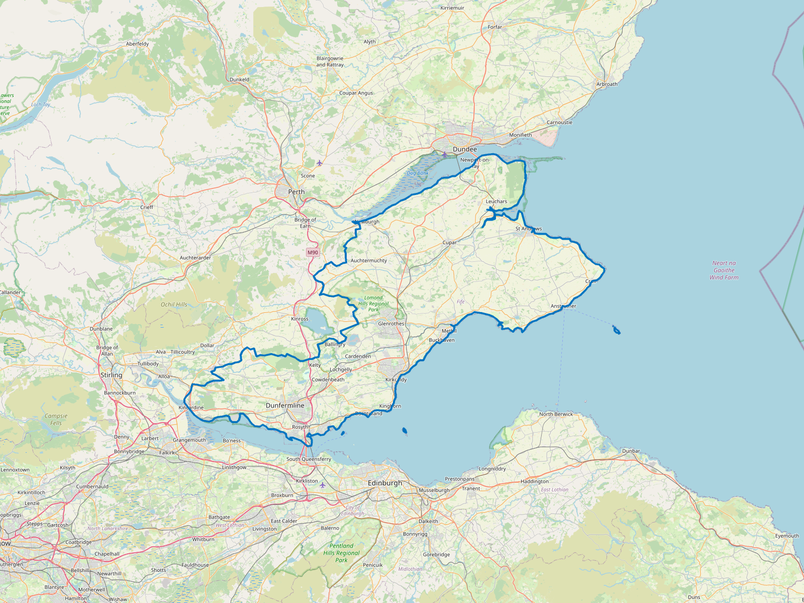 Map of Fife