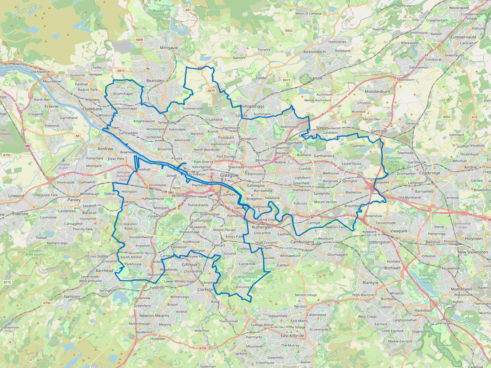 Map of Glasgow City