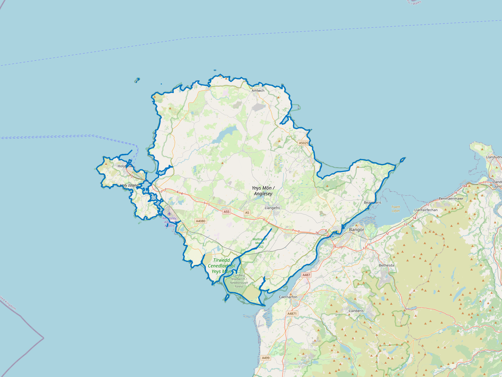 Map of Isle of Anglesey