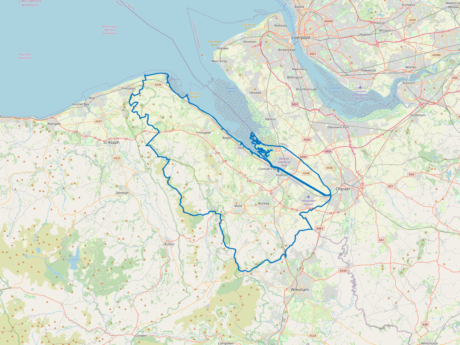 Map of Flintshire