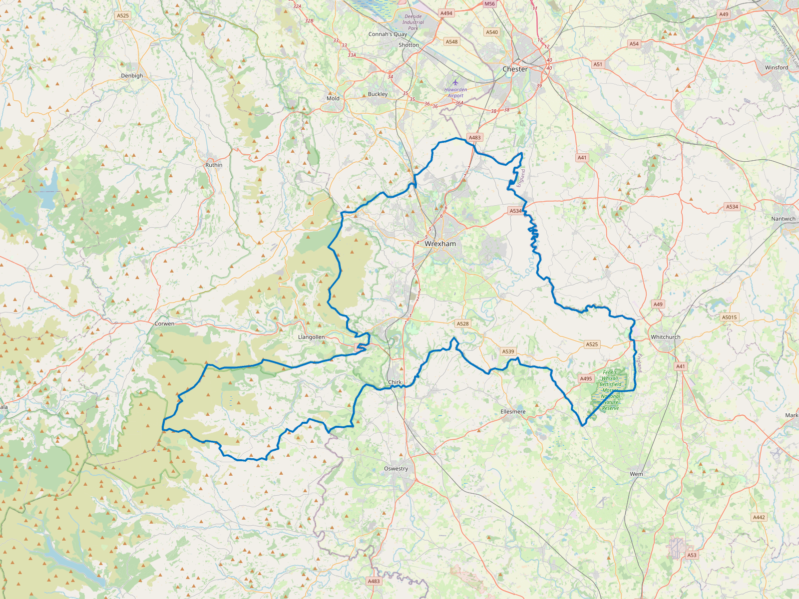 Map of Wrexham