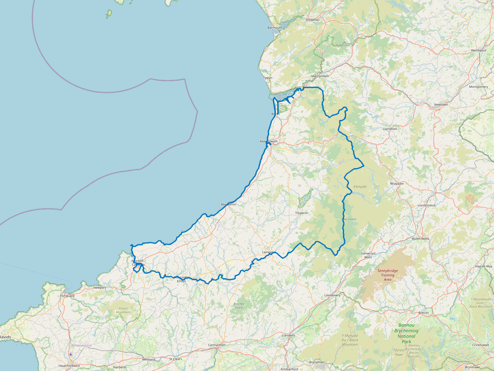 Map of Ceredigion