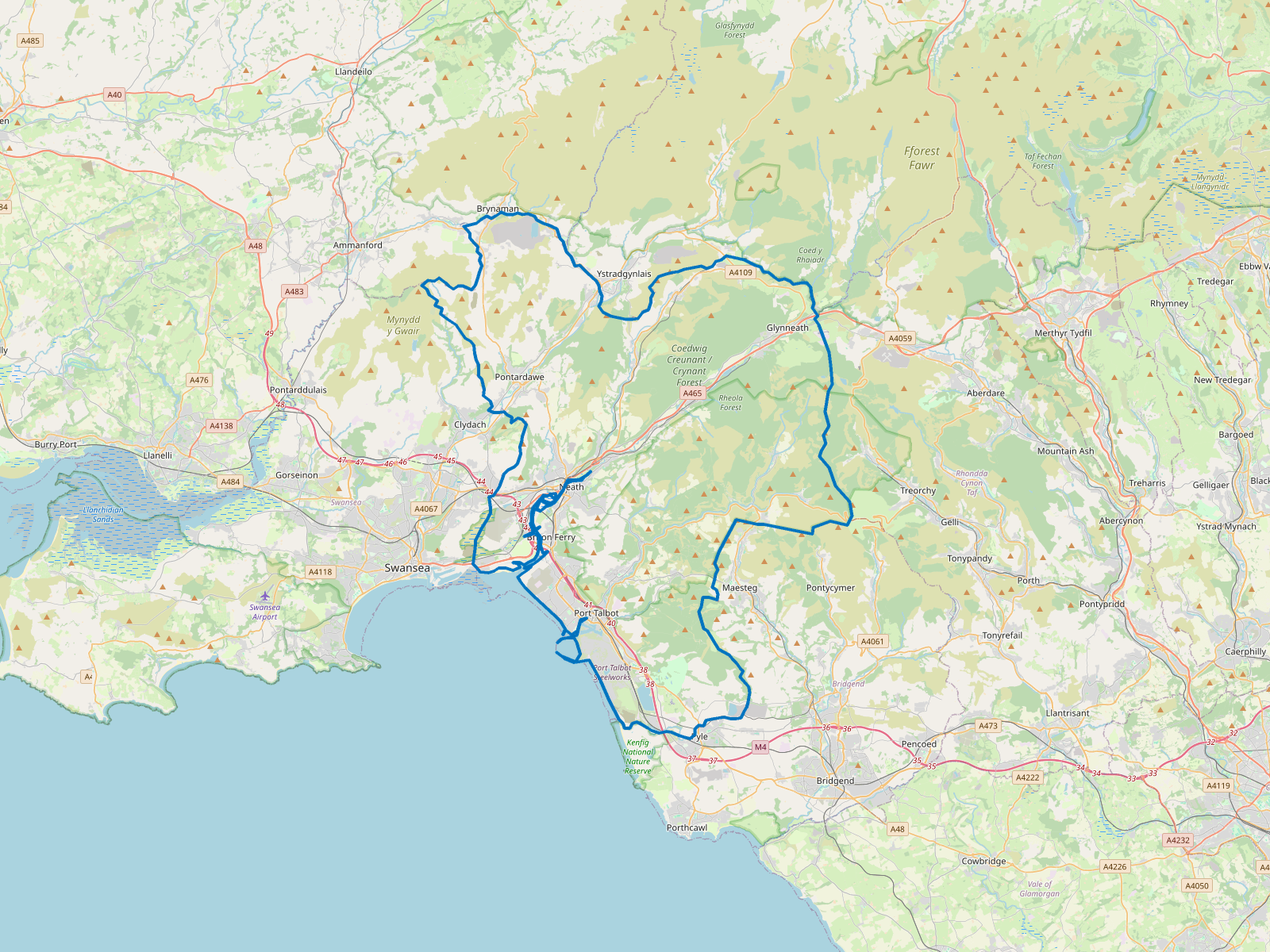 Map of Neath Port Talbot