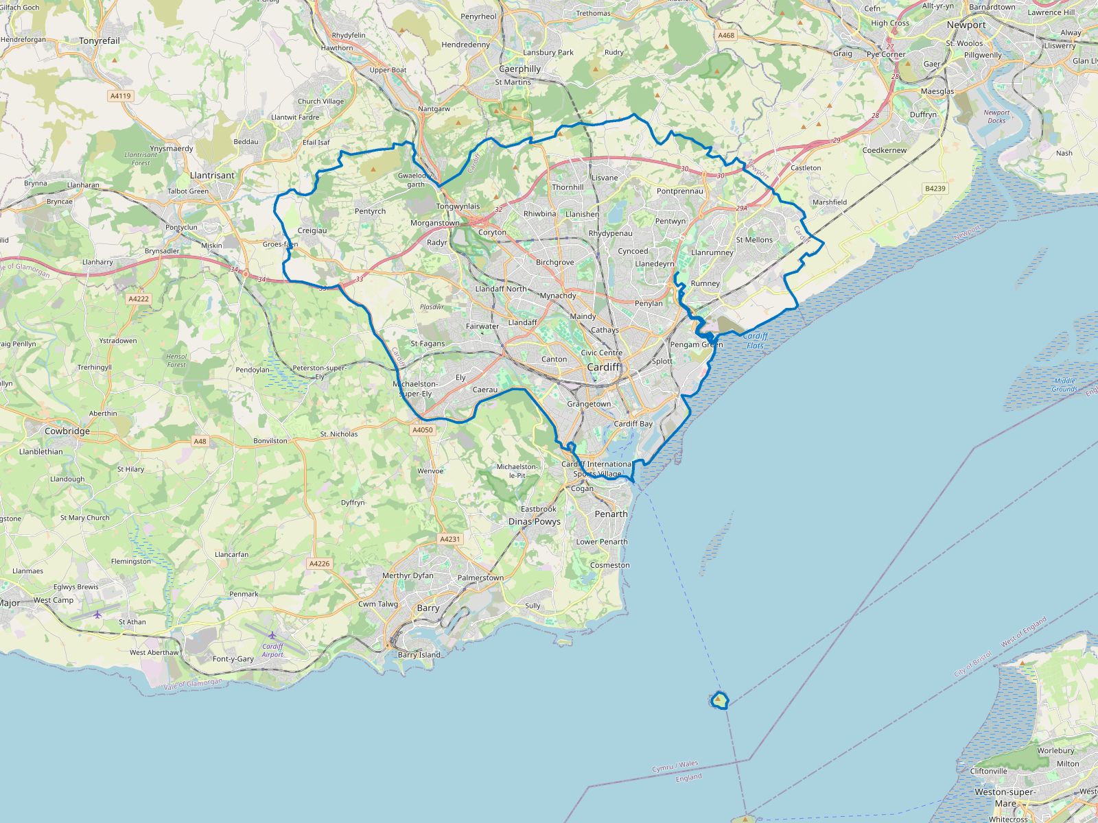 Map of Cardiff