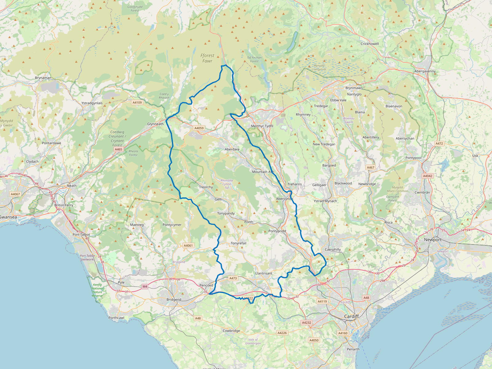 Map of Rhondda Cynon Taf